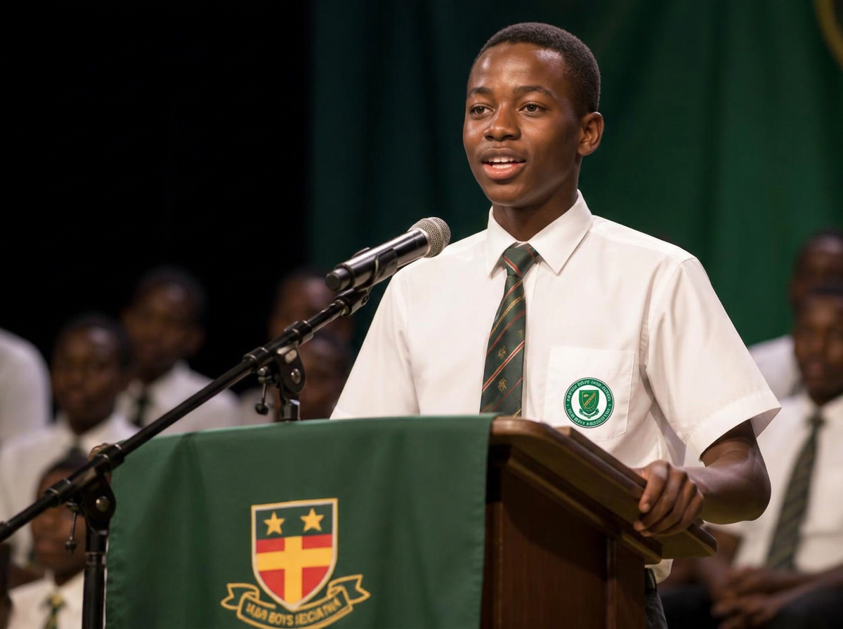 A BBHS student speaking at a school event